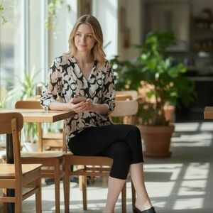 Alfani Monochrome Patterned Blouse